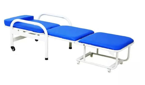 Chaise d'accompagnement de clinique d'hôpital pliable et réglable avec structure en plastique en acier