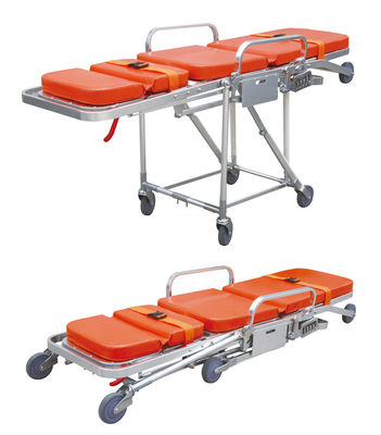 Chaise en alliage d'aluminium type poussette d'ambulance avec dos réglable pour le sauvetage d'urgence et le sauvetage dans un espace limité