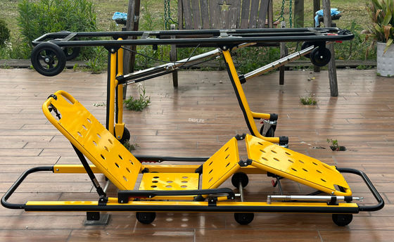 Ambulance en alliage d'aluminium épaissie fauteuil de premiers secours avec jambe pliante Structure mécanique Ajustement de hauteur Ajustement de jambe et de dos