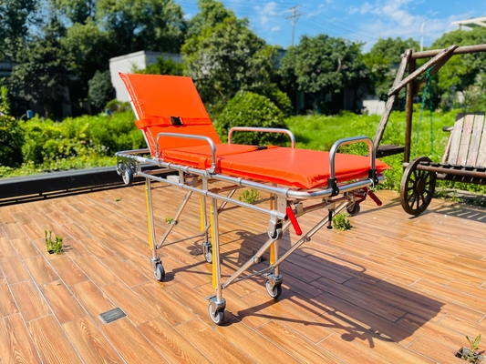 Un bon prix. Roues en caoutchouc durables Ambulance brancard pliable 75° Réglage maximal du dossier en ligne