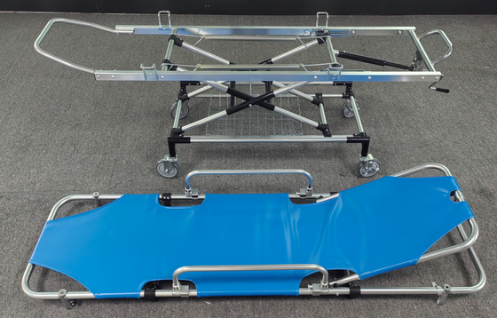 Un bon prix. Les premiers secours en alliage d'aluminium en cuir PU, chariot de transfert de patients, élévateur à dos séparable en ligne