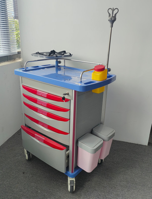 Un bon prix. Équipement médical d'urgence ABS Chariot médical pour hôpitaux Chariot médical pour infirmières Chariot médical pour hôpitaux en ligne