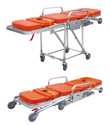 Un bon prix. Chaise en alliage d'aluminium type poussette d'ambulance avec dos réglable pour le sauvetage d'urgence et le sauvetage dans un espace limité en ligne