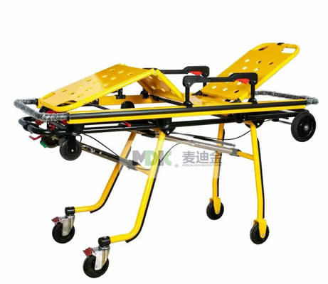 qualité Ambulance en alliage d'aluminium épaissie fauteuil de premiers secours avec jambe pliante Structure mécanique Ajustement de hauteur Ajustement de jambe et de dos usine