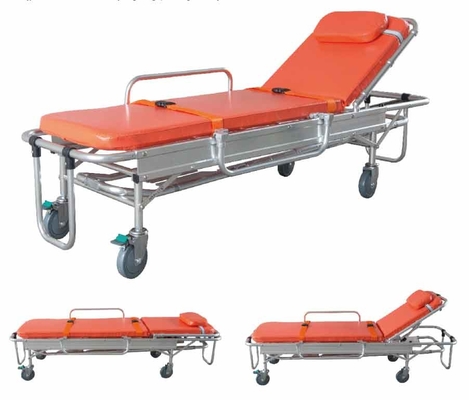 Un bon prix. Chariot patient à civière d'hôpital d'acier inoxydable d'ambulance multifonctionnelle pliable de secours avec quatre roues en ligne