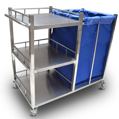 Un bon prix. Chariot de rebut médical à toile sale d'acier inoxydable d'équipement d'hôpital de 900MM avec des roues en ligne