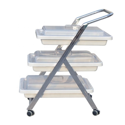 Un bon prix. Service 51.5CMMedical de l'Endoscope 630MM chariot de service médical de chariot à étagère d'acier inoxydable de trois couches en ligne